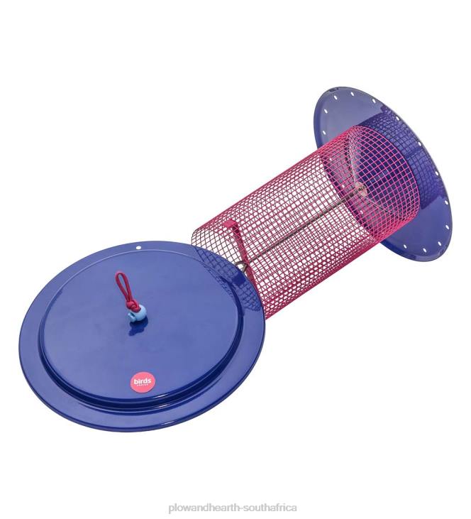Yard & Garden Plow & Hearth Large Metal Sunflower Seed Bird Feeder - Blue NFLB777