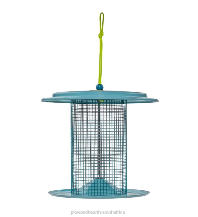Yard & Garden Plow & Hearth Large Metal Sunflower Seed Bird Feeder - Blue NFLB777
