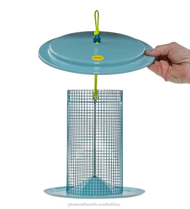 Yard & Garden Plow & Hearth Large Metal Sunflower Seed Bird Feeder - Blue NFLB777