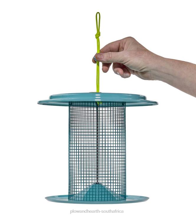 Yard & Garden Plow & Hearth Large Metal Sunflower Seed Bird Feeder - Blue NFLB777