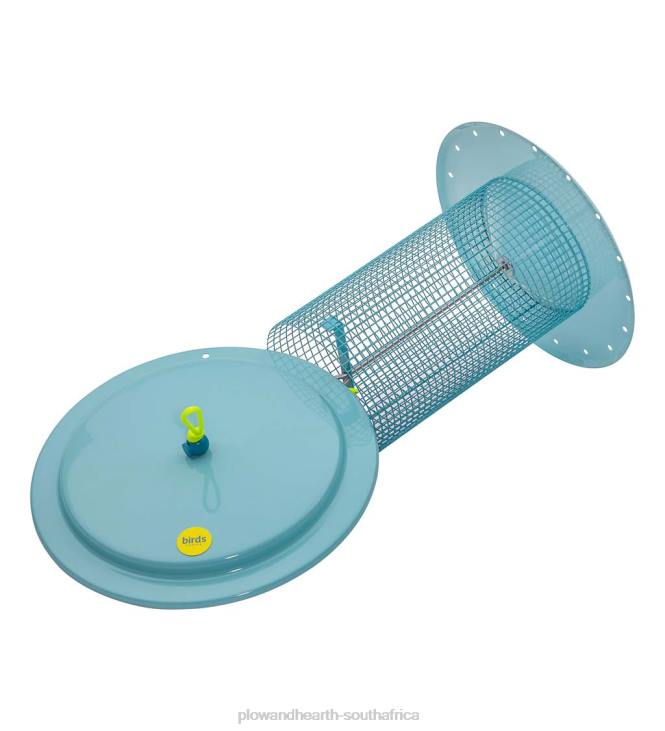 Yard & Garden Plow & Hearth Large Metal Sunflower Seed Bird Feeder - Blue NFLB777