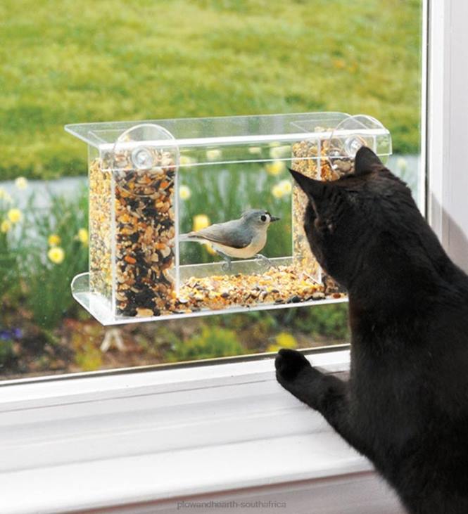 Yard & Garden Plow & Hearth One-Way Mirror Window Mount Bird Feeder NFLB733