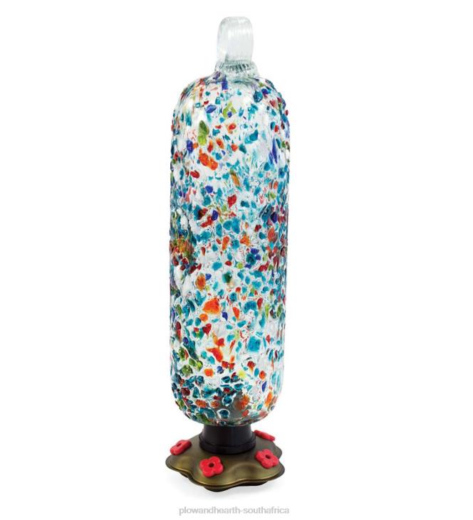 Yard & Garden Plow & Hearth Recycled Glass Tall La Fortuna Hummingbird Feeder NFLB789