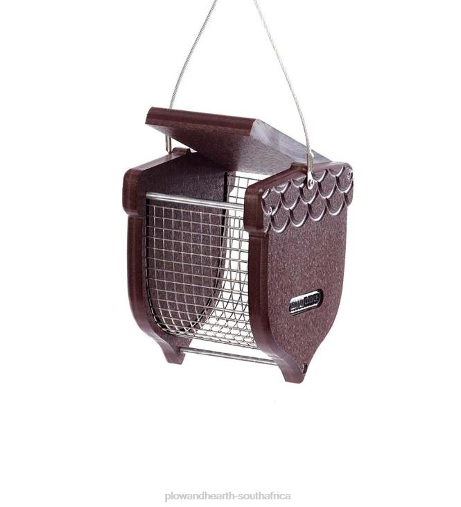 Yard & Garden Plow & Hearth Recycled Poly-Lumber Acorn-Shaped Peanut Bird Feeder - Brown NFLB807