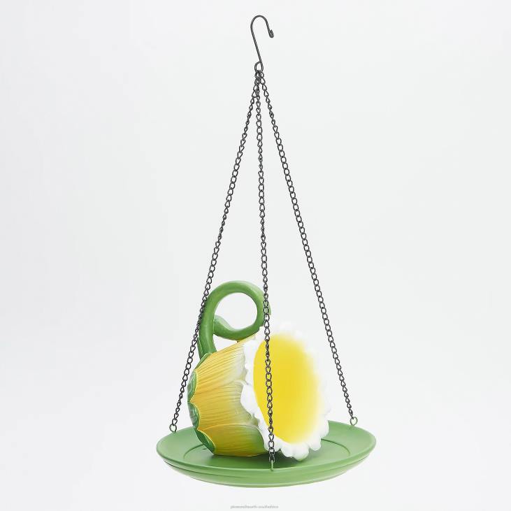 Yard & Garden Plow & Hearth Resin Teacup Birdfeeder, Yellow NFLB788