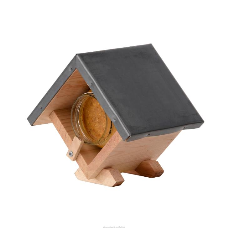 Yard & Garden Plow & Hearth Square House Bird Feeder with 2 Jars of Peanut Butter NFLB782