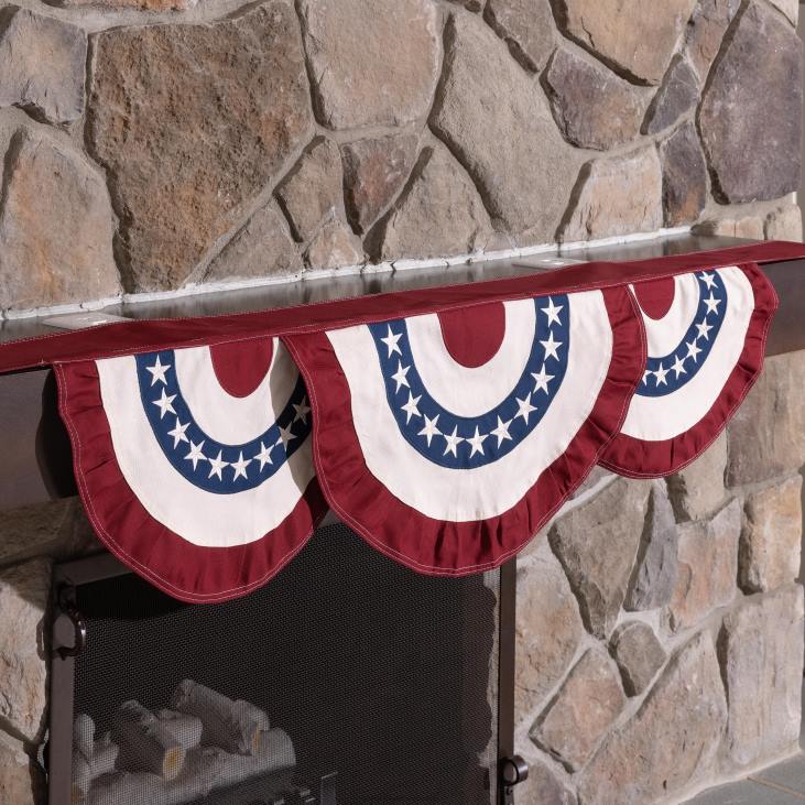 Yard & Garden Plow & Hearth Classic American Flag Fireplace Mantel Bunting NFLB543