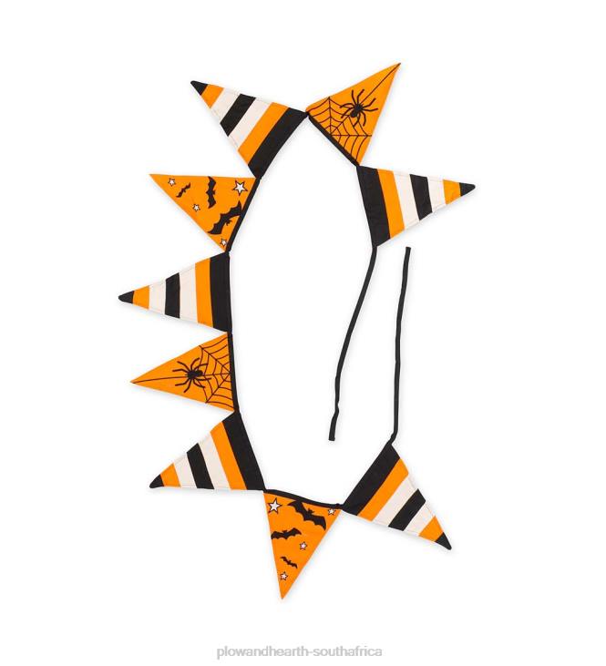 Yard & Garden Plow & Hearth Halloween Spider Web Cotton Pennant Bunting NFLB545