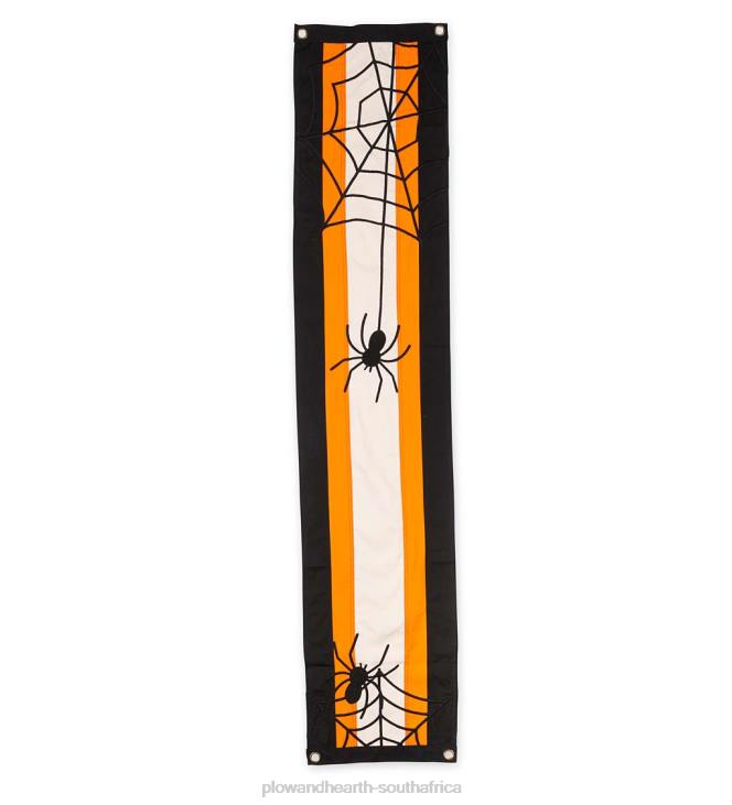 Yard & Garden Plow & Hearth Halloween Spider Web Cotton Pillar Bunting NFLB546