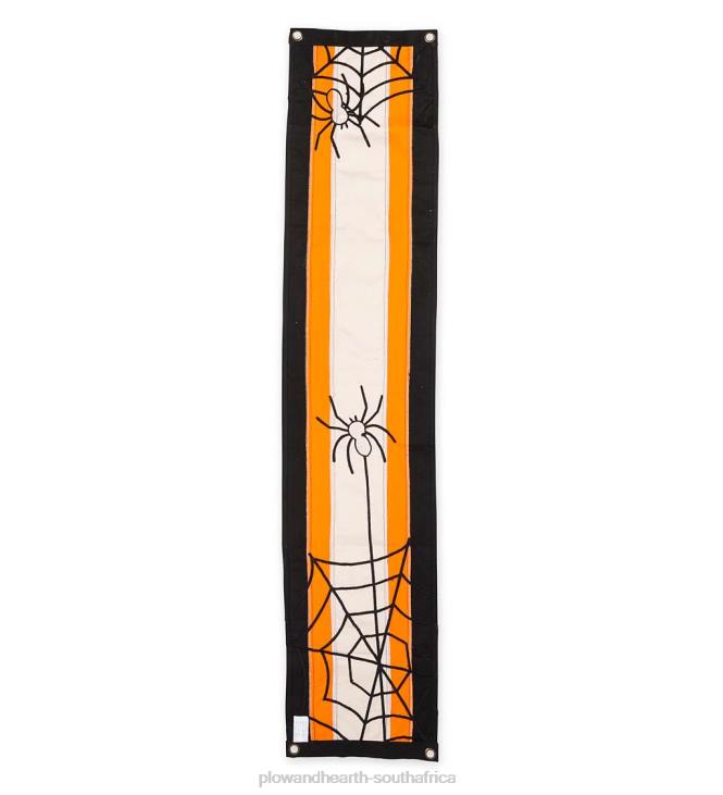 Yard & Garden Plow & Hearth Halloween Spider Web Cotton Pillar Bunting NFLB546