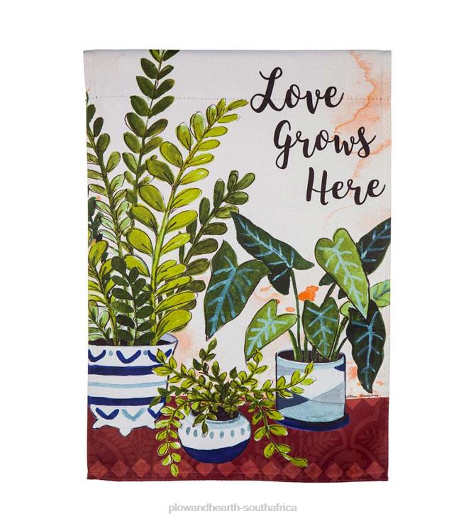 Yard & Garden Plow & HearthLove Grows HereHouseplants Suede Garden Flag NFLB576