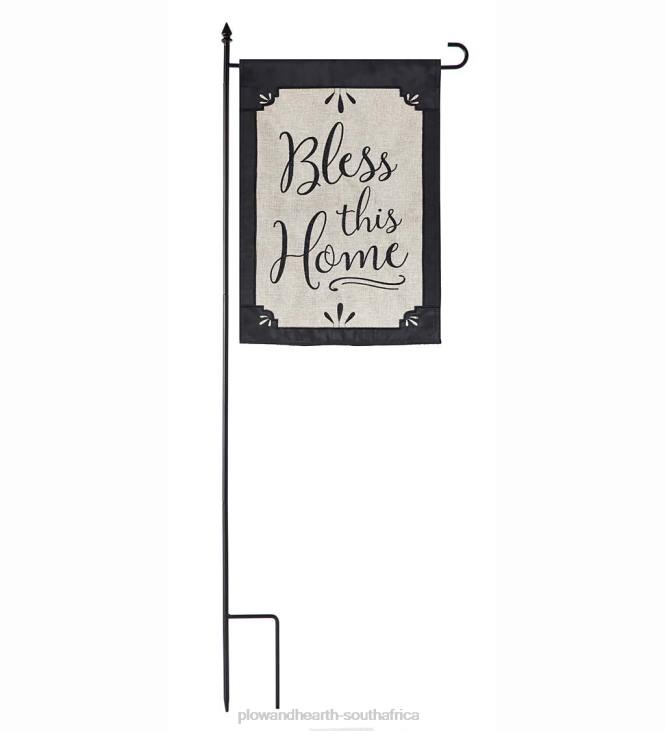 Yard & Garden Plow & Hearth 4-Piece Garden Flag Stand with Finial NFLB374