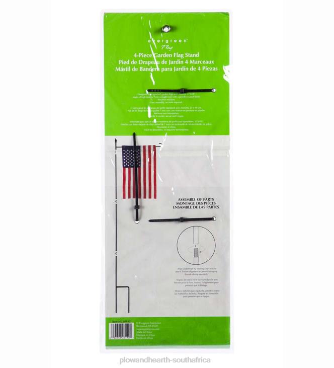 Yard & Garden Plow & Hearth 4-Piece Garden Flag Stand with Finial NFLB374