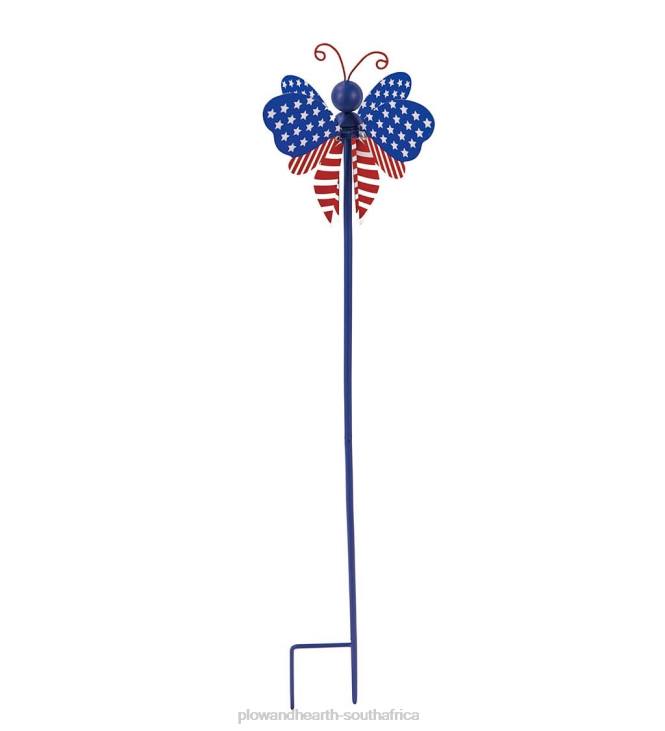 Yard & Garden Plow & Hearth American Flag Spinning Winged Garden Stake - Dragonfly NFLB271
