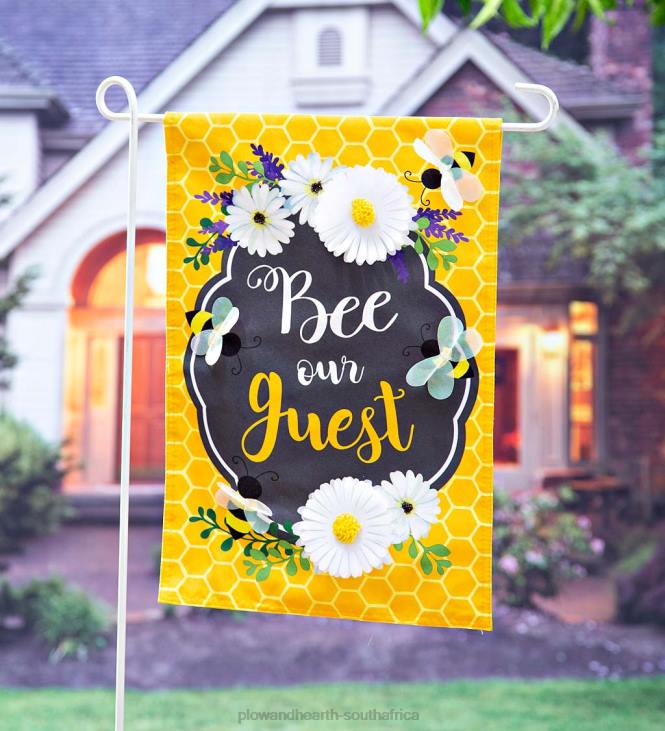 Yard & Garden Plow & Hearth Bee Our Guest Linen Garden Flag NFLB590