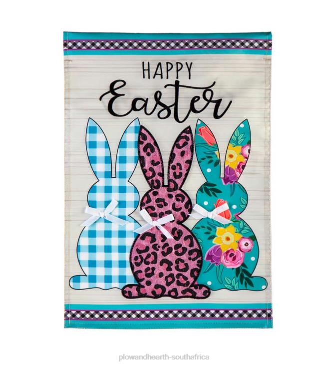 Yard & Garden Plow & Hearth Bright Bunnies Applique Garden Flag NFLB606