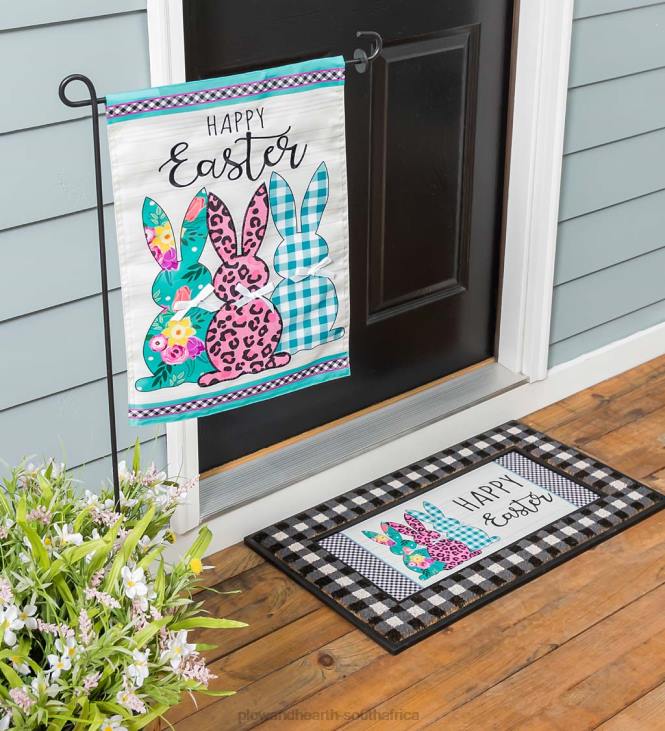 Yard & Garden Plow & Hearth Bright Bunnies Applique Garden Flag NFLB606
