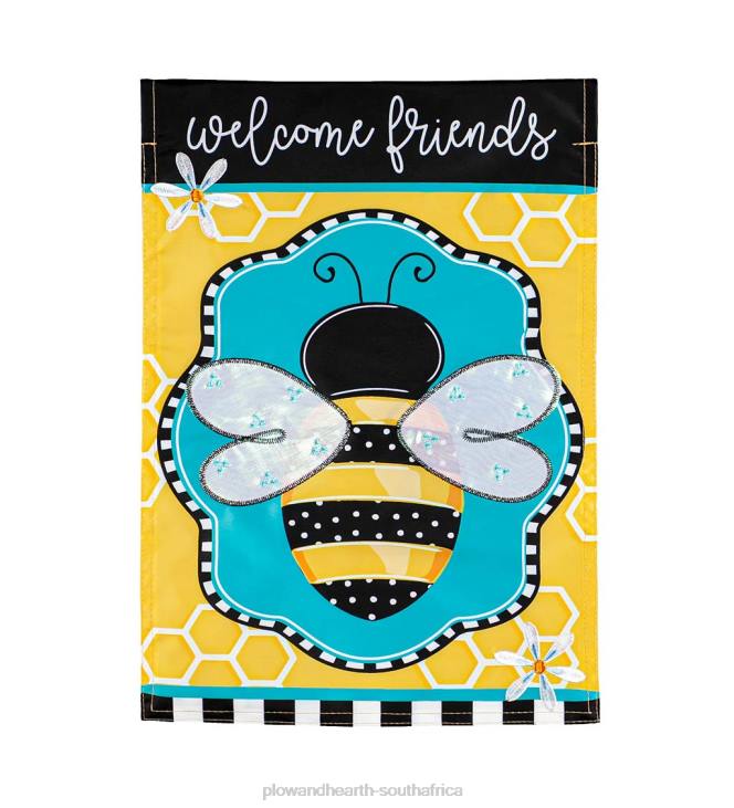 Yard & Garden Plow & Hearth Buzzing Bee Applique Garden Flag NFLB598