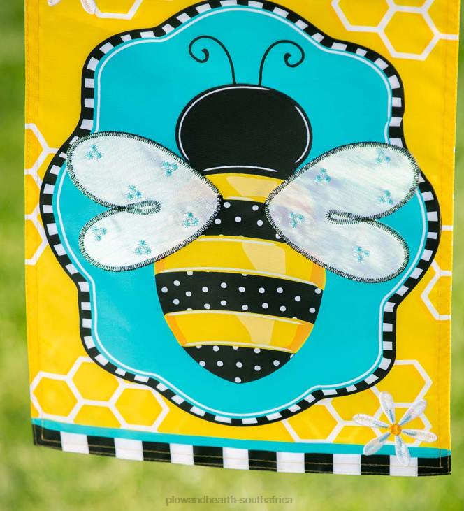 Yard & Garden Plow & Hearth Buzzing Bee Applique Garden Flag NFLB598
