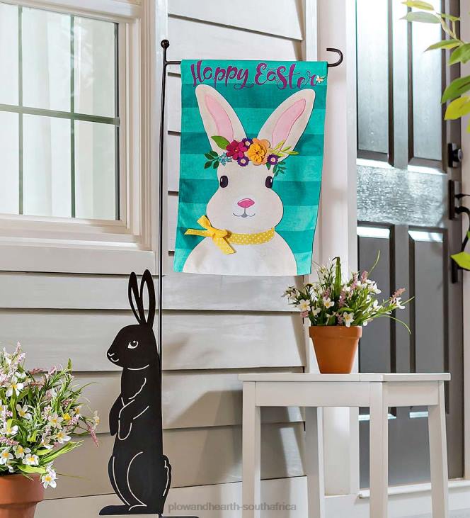 Yard & Garden Plow & Hearth Easter Bunny Burlap Garden Flag NFLB574