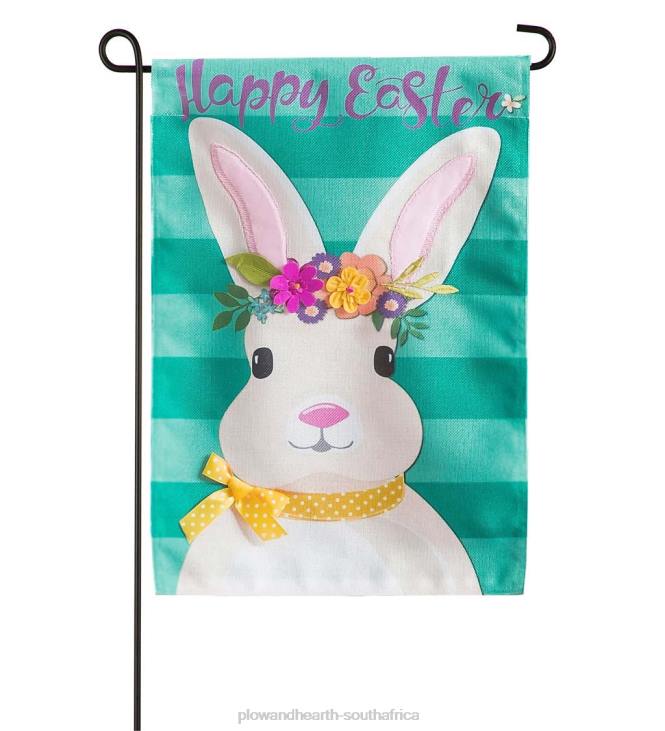 Yard & Garden Plow & Hearth Easter Bunny Burlap Garden Flag NFLB574