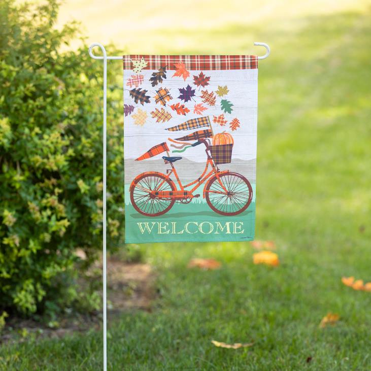 Yard & Garden Plow & Hearth Fall Bicycle Suede Garden Flag NFLB583