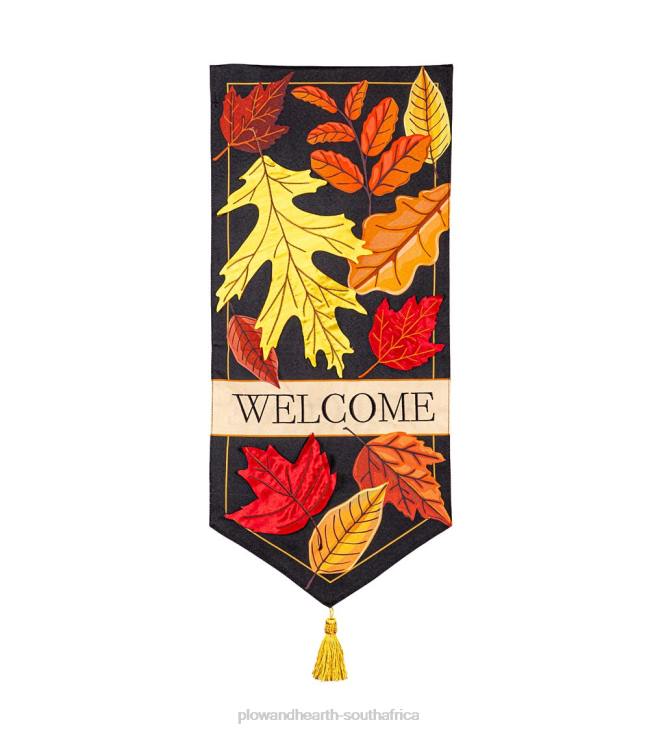 Yard & Garden Plow & Hearth Fall Leaves Welcome Pennant Flag NFLB375
