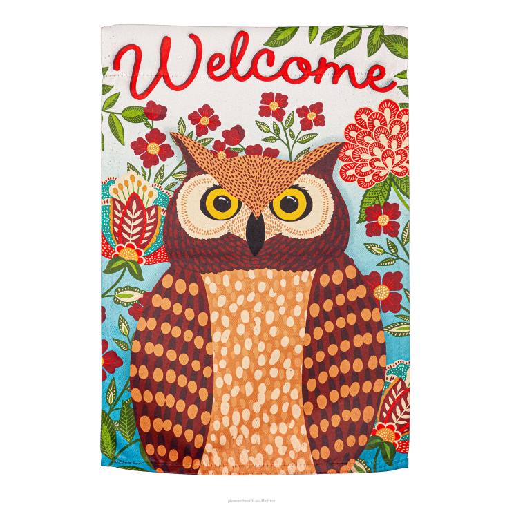 Yard & Garden Plow & Hearth Fall Owl Suede Garden Flag NFLB560