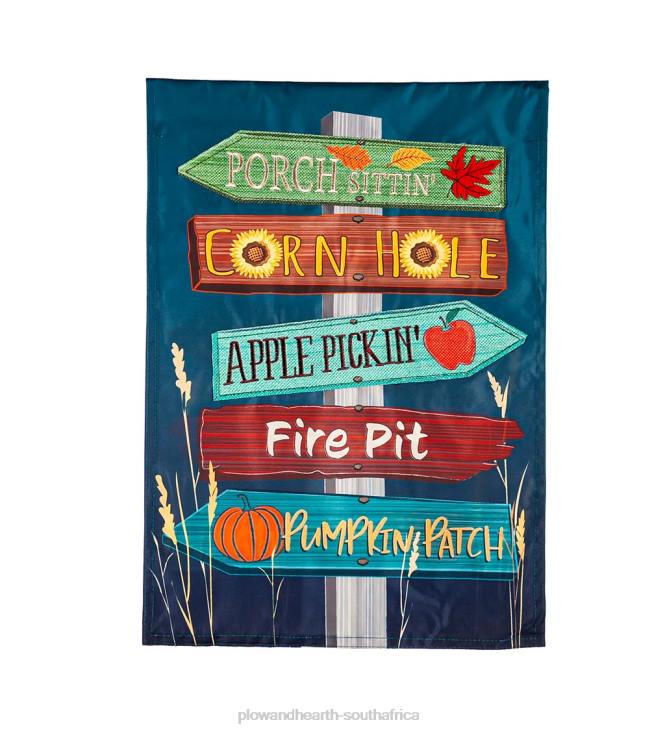 Yard & Garden Plow & Hearth Fall Signs Applique Garden Flag NFLB586