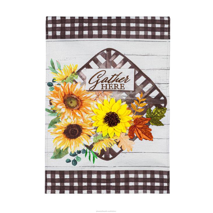 Yard & Garden Plow & Hearth Gather Here Burlap Garden Flag NFLB587
