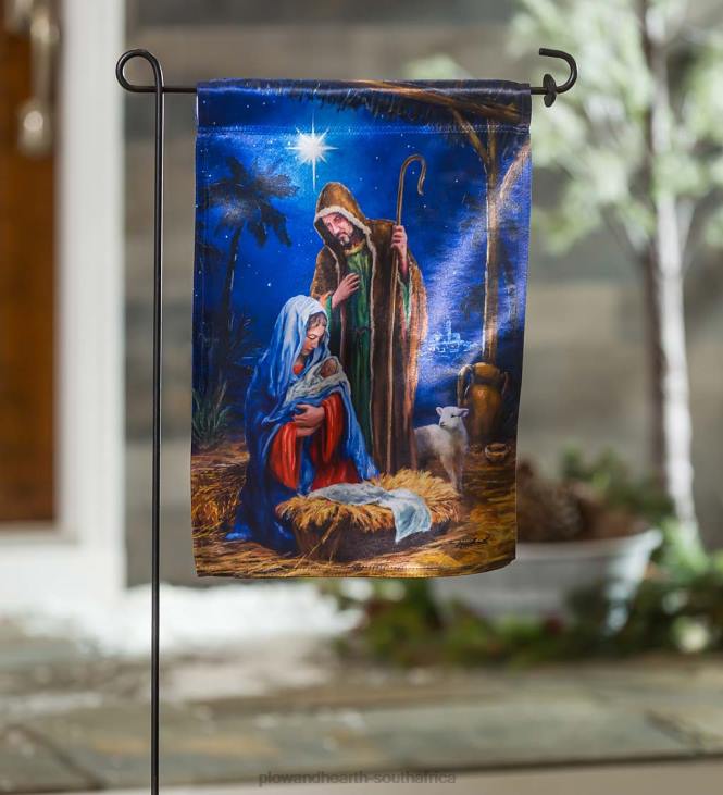 Yard & Garden Plow & Hearth Holy Night Nativity Lustre Garden Flag NFLB121
