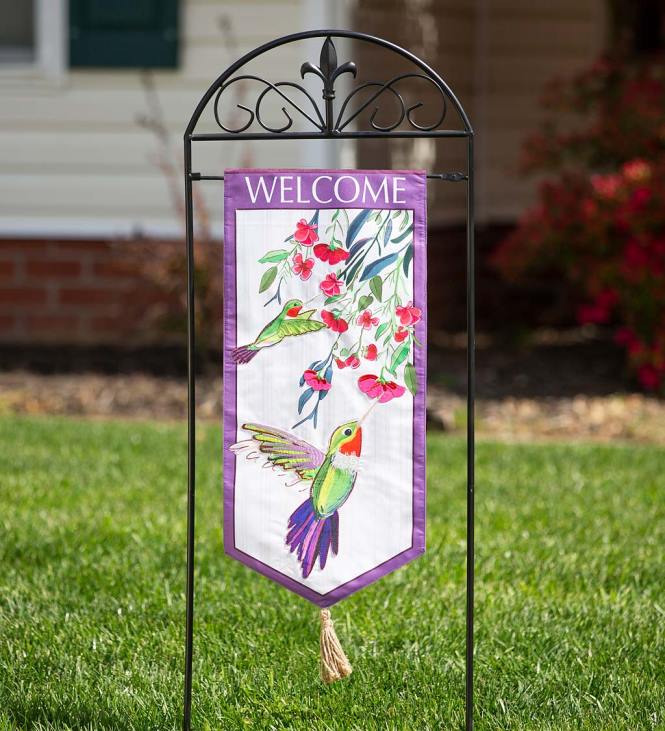 Yard & Garden Plow & Hearth Hummingbird Welcome Pennant NFLB591