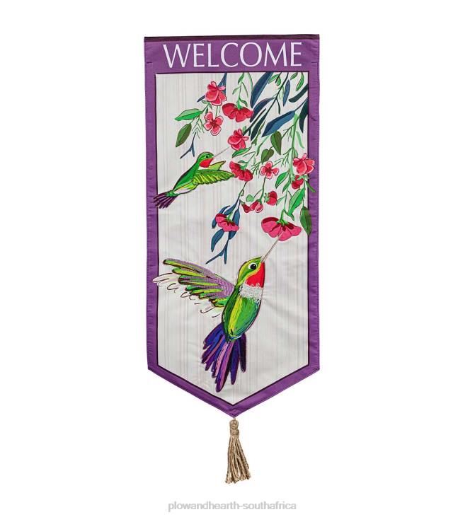 Yard & Garden Plow & Hearth Hummingbird Welcome Pennant NFLB591