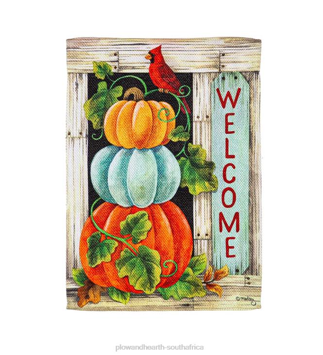 Yard & Garden Plow & Hearth Pumpkin Stack Suede Garden Flag NFLB552