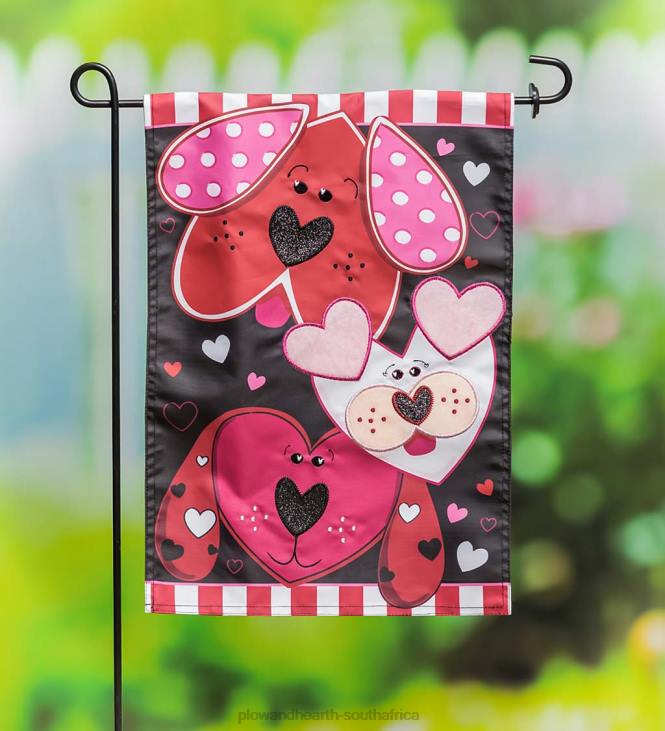 Yard & Garden Plow & Hearth Puppy Love Applique Garden Flag NFLB573