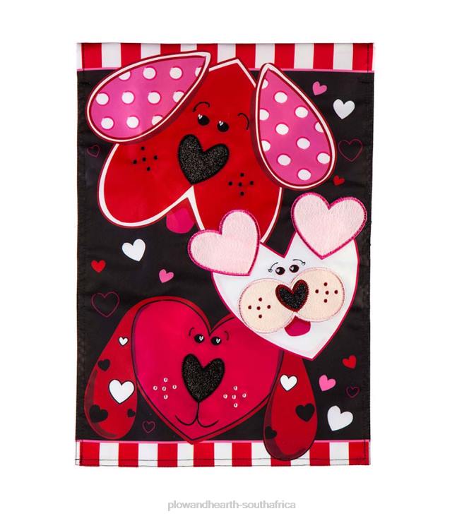 Yard & Garden Plow & Hearth Puppy Love Applique Garden Flag NFLB573