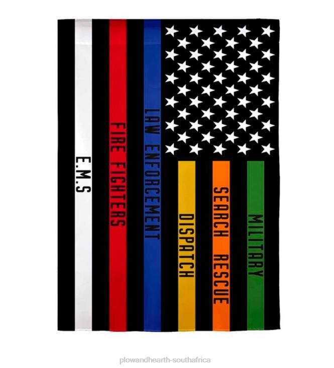 Yard & Garden Plow & Hearth Responders Thin Line Garden Suede Flag NFLB308