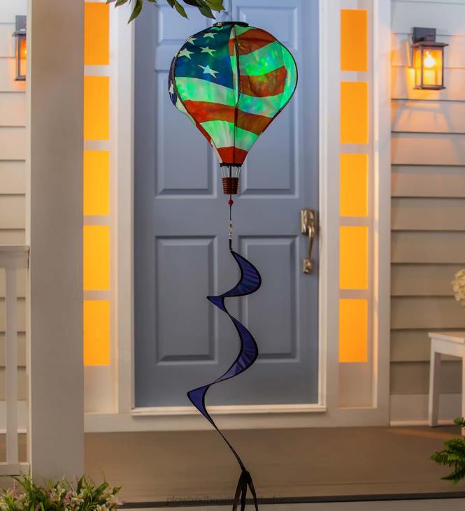 Yard & Garden Plow & Hearth Solar American Flag Balloon Spinner NFLB321