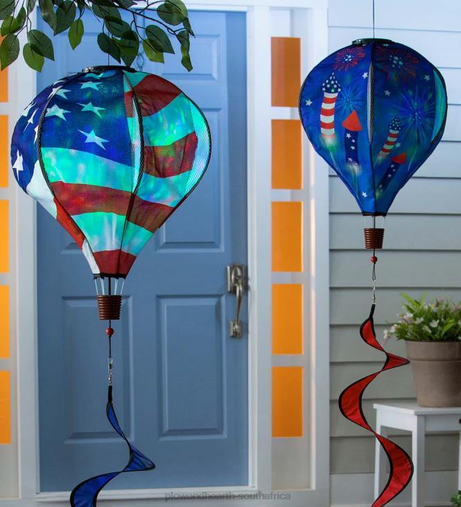 Yard & Garden Plow & Hearth Solar American Flag Balloon Spinner NFLB321