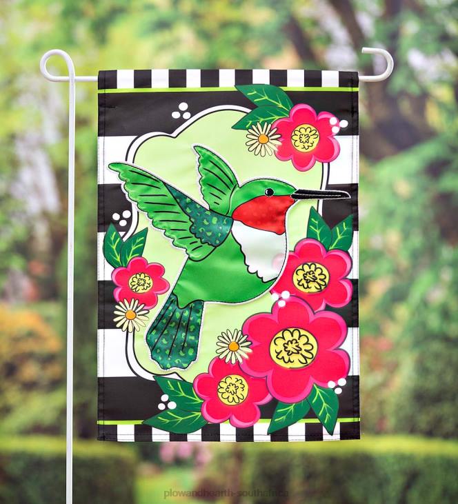 Yard & Garden Plow & Hearth Spring Hummingbird Applique Garden Flag NFLB599