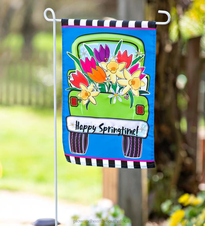 Yard & Garden Plow & Hearth Springtime Truck Applique Garden Flag NFLB592