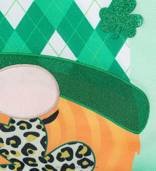 Yard & Garden Plow & Hearth St. Patrick's Patterned Gnome Burlap Garden Flag NFLB593