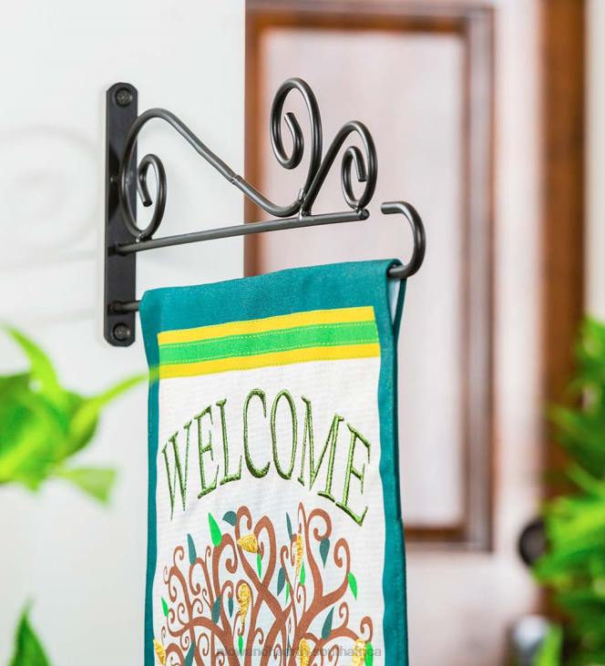 Yard & Garden Plow & Hearth Swirl Wall-Mount Garden Flag Hanger NFLB353