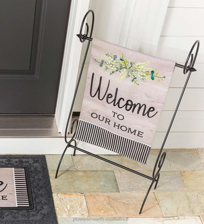 Yard & Garden Plow & Hearth Wood Grain Welcome Burlap Garden Flag NFLB570