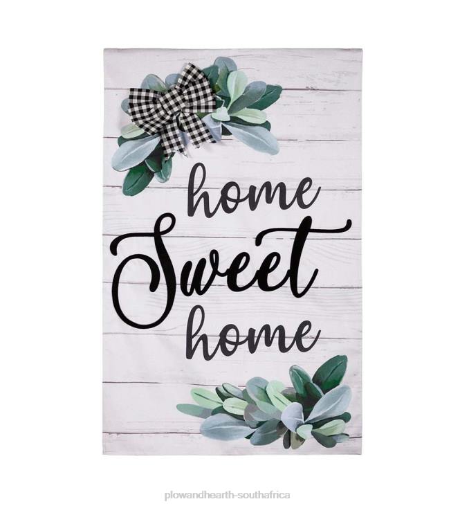 Yard & Garden Plow & HearthHome Sweet HomeEucalyptus Burlap House Flag NFLB632