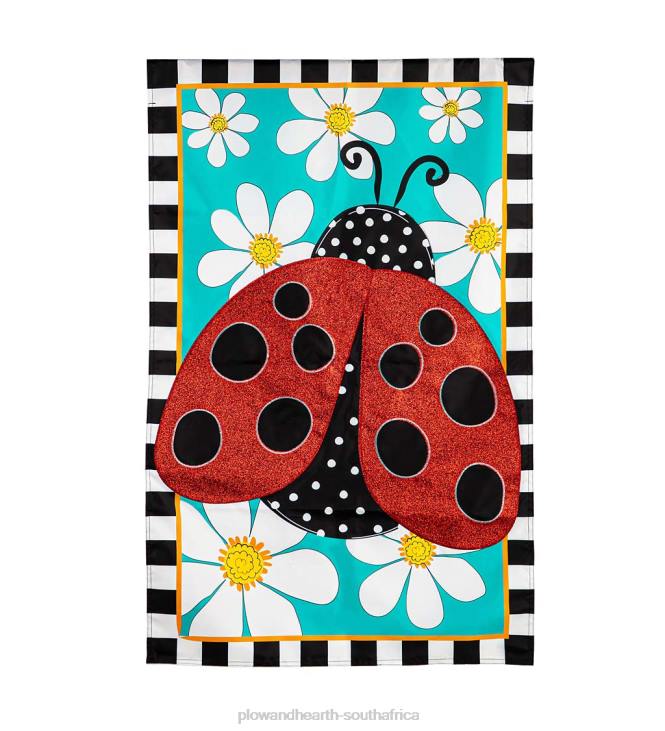 Yard & Garden Plow & Hearth Daisy Ladybug Applique House Flag NFLB625