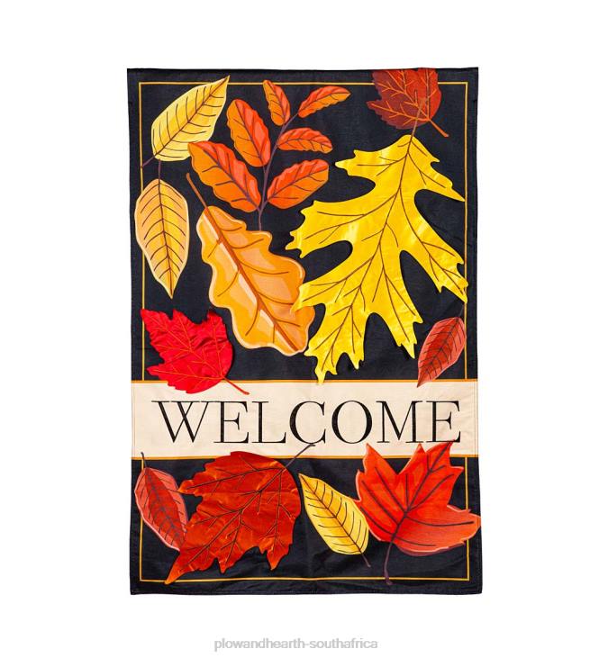Yard & Garden Plow & Hearth Fall Leaves Welcome Estate Flag NFLB618