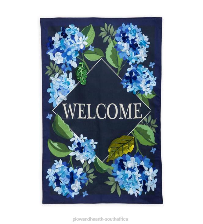 Yard & Garden Plow & Hearth Hydrangea Welcome Estate Flag NFLB624