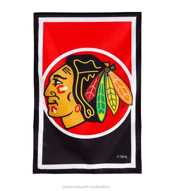 Yard & Garden Plow & Hearth NHL Hockey Burlap House Flag - Chicago Blackhawks NFLB631