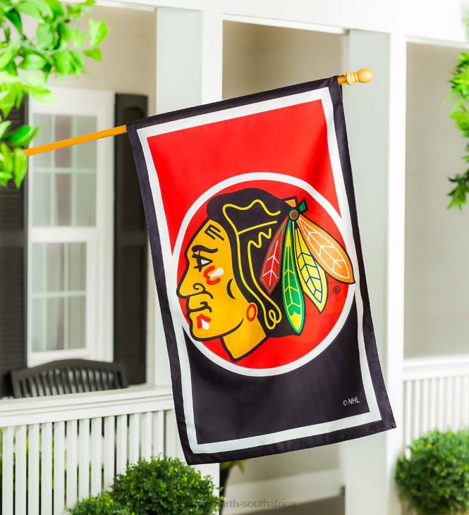 Yard & Garden Plow & Hearth NHL Hockey Burlap House Flag - Chicago Blackhawks NFLB631
